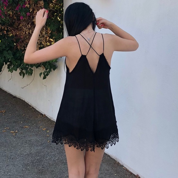 🎈SOLD Free people black spaghetti strap lace Trim - Picture 5 of 5
